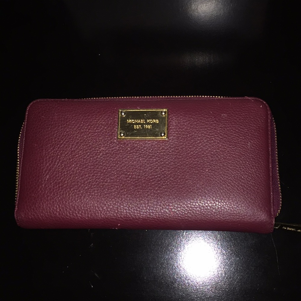 Maroon Michael Kors wallet